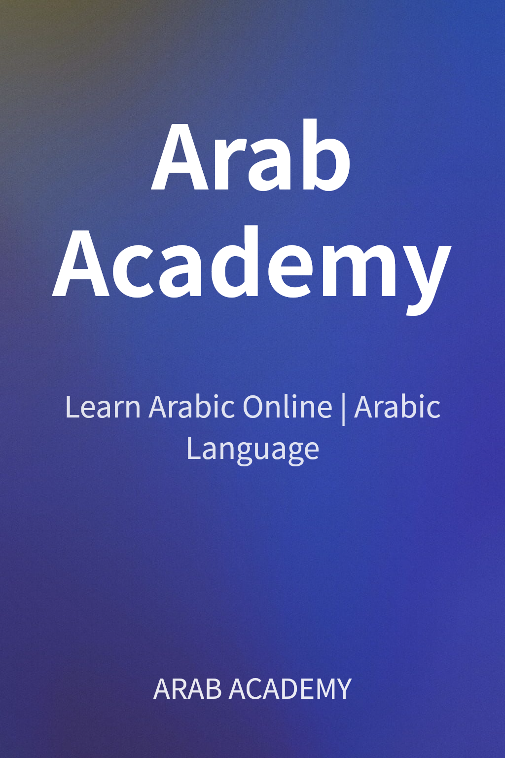 Arab Academy cover