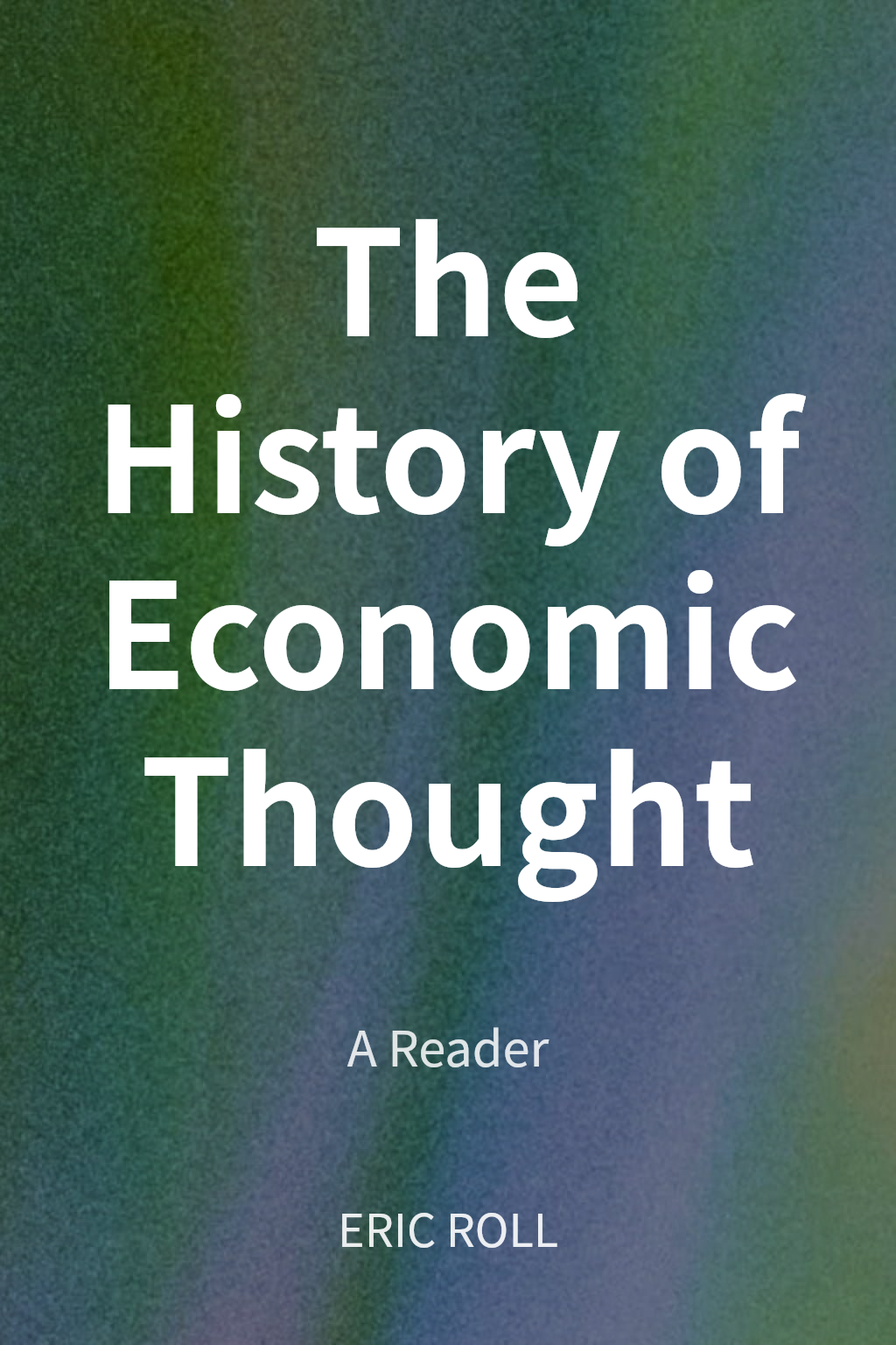 The History of Economic Thought cover