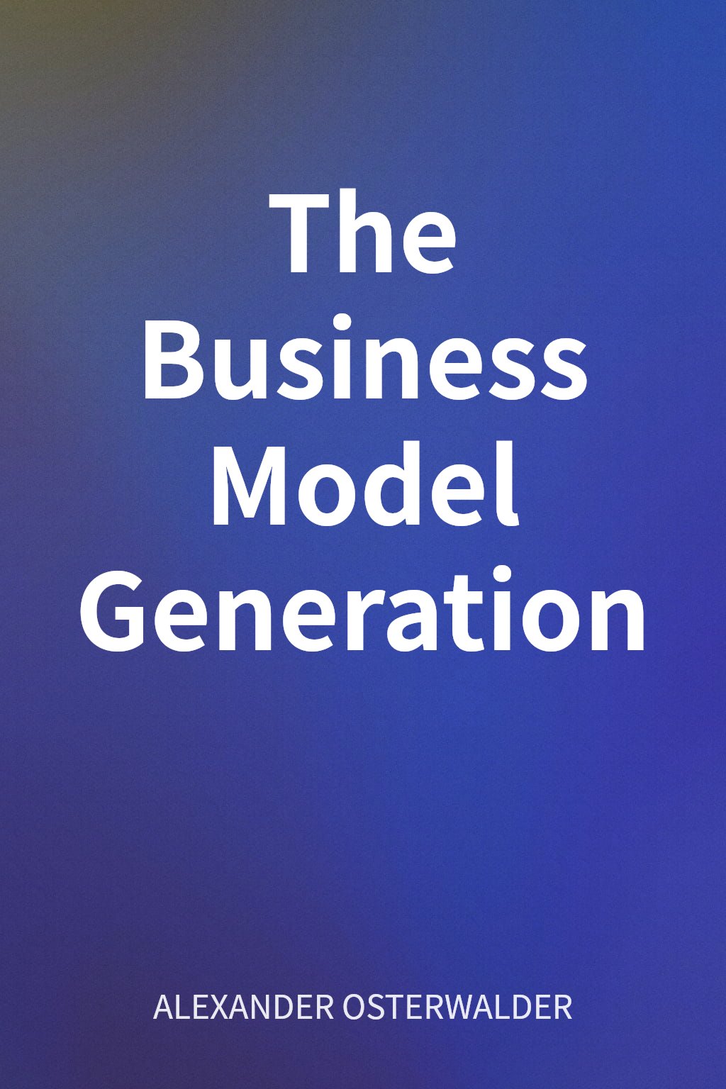 The Business Model Generation cover