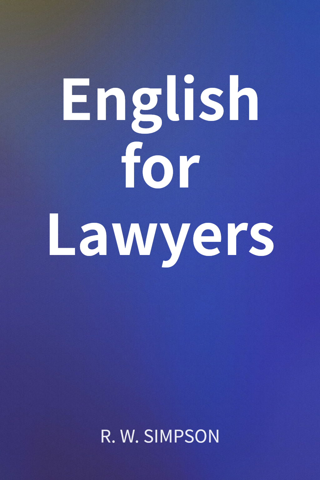 English for Lawyers cover