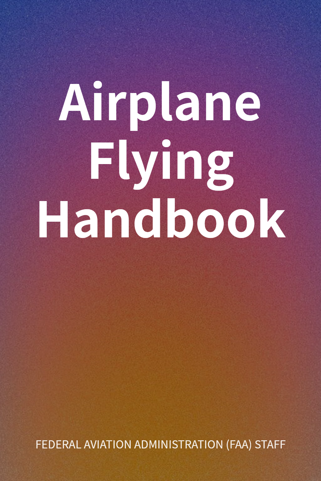 Airplane Flying Handbook cover