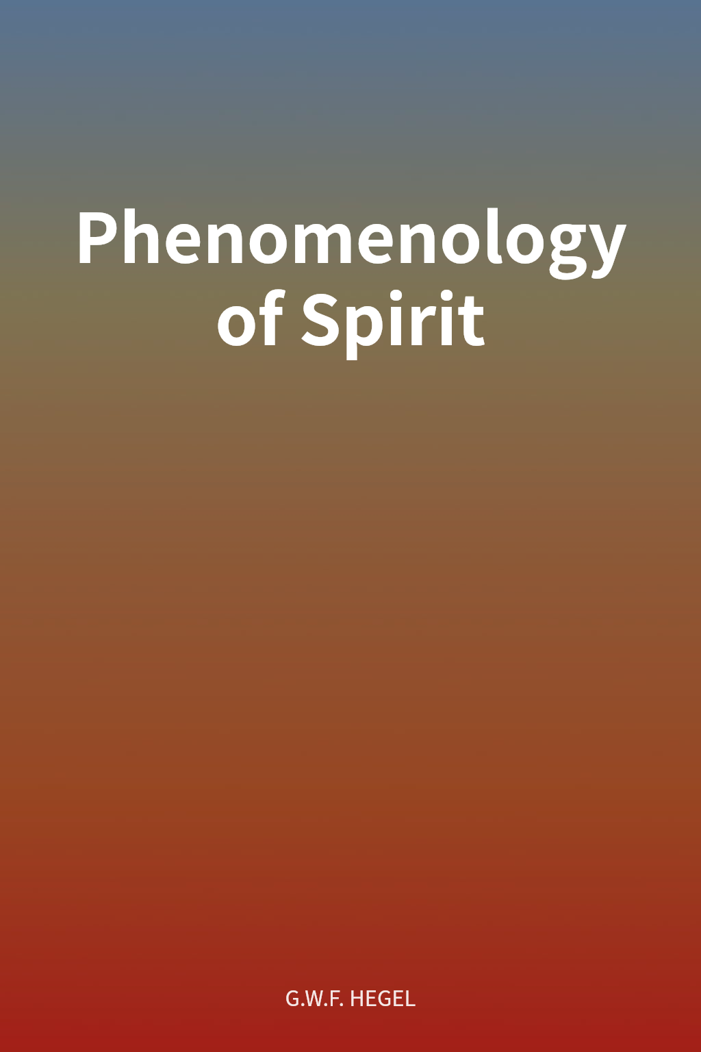 Phenomenology of Spirit cover