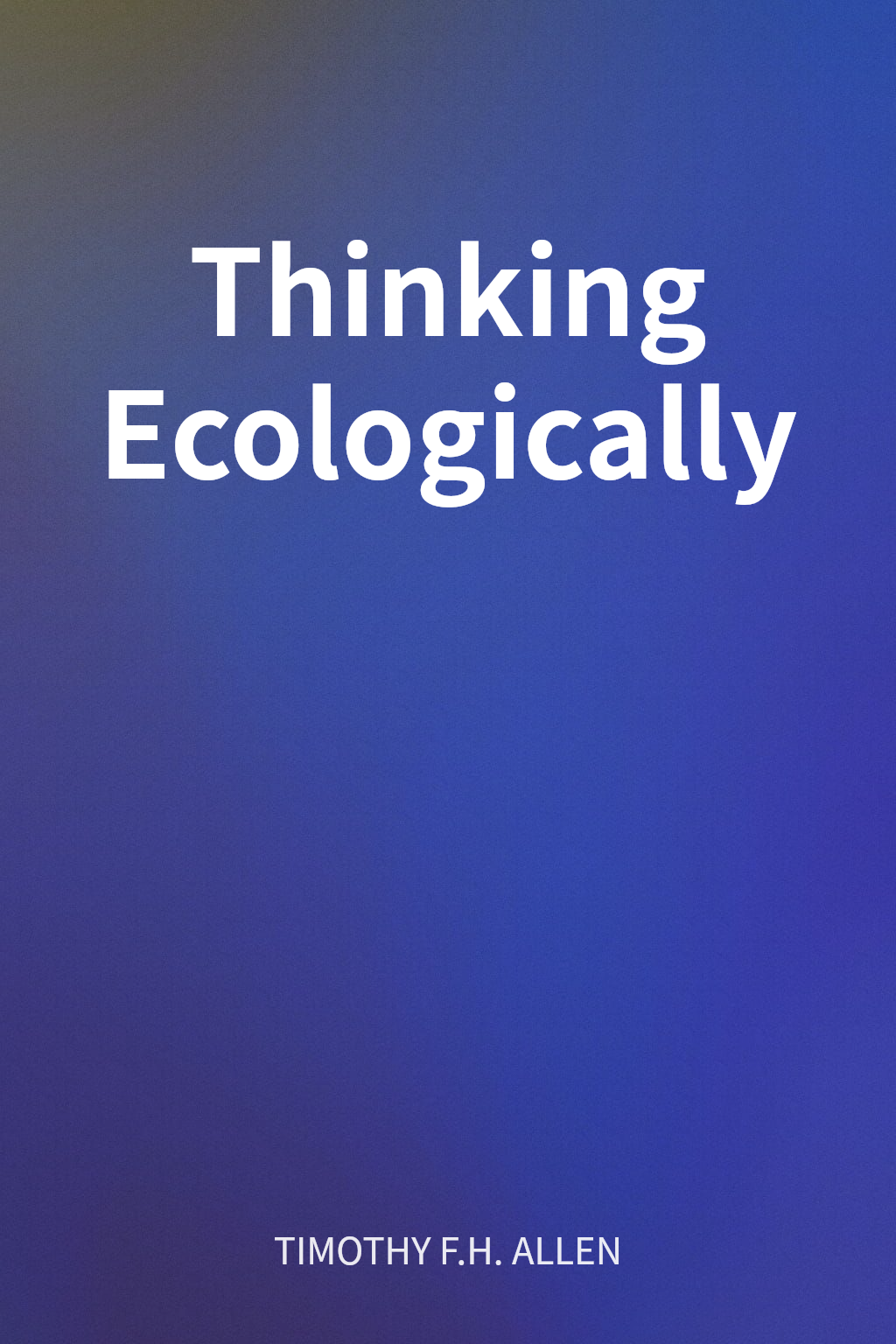 Thinking Ecologically cover