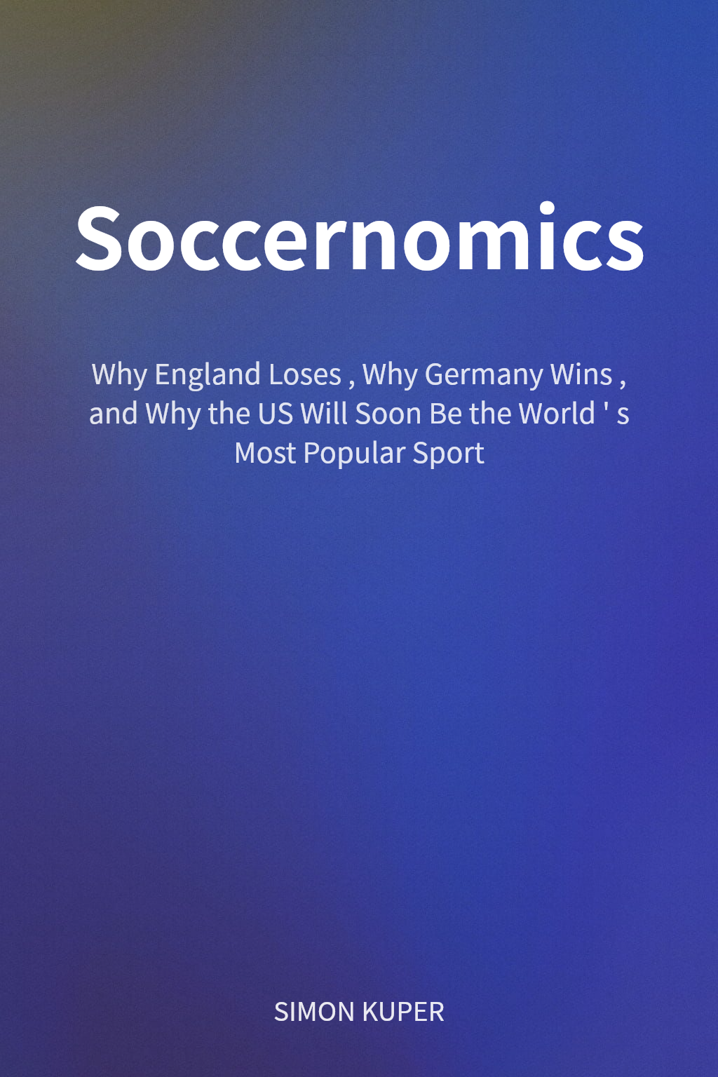 Soccernomics cover