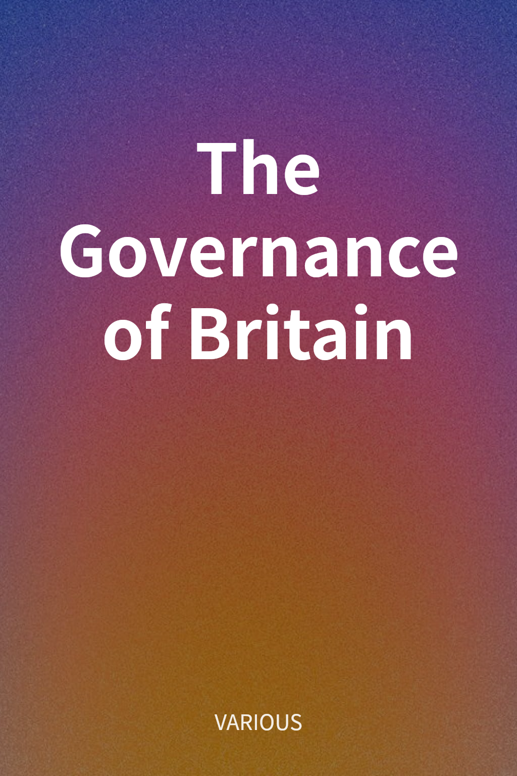 The Governance of Britain cover
