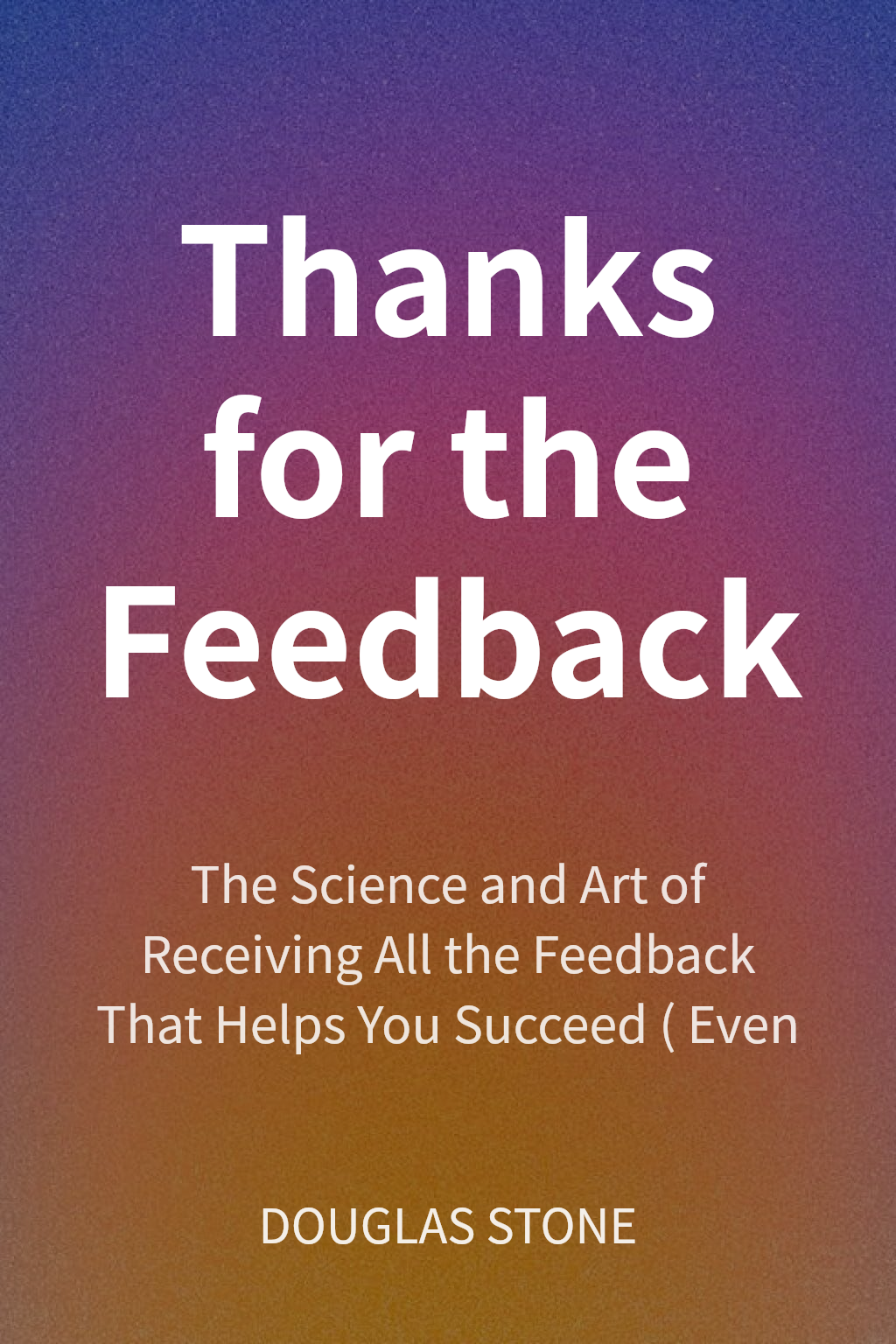 Thanks for the Feedback cover