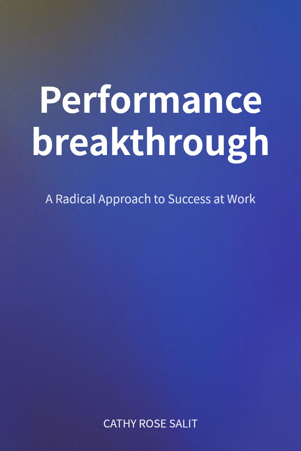 Performance breakthrough cover