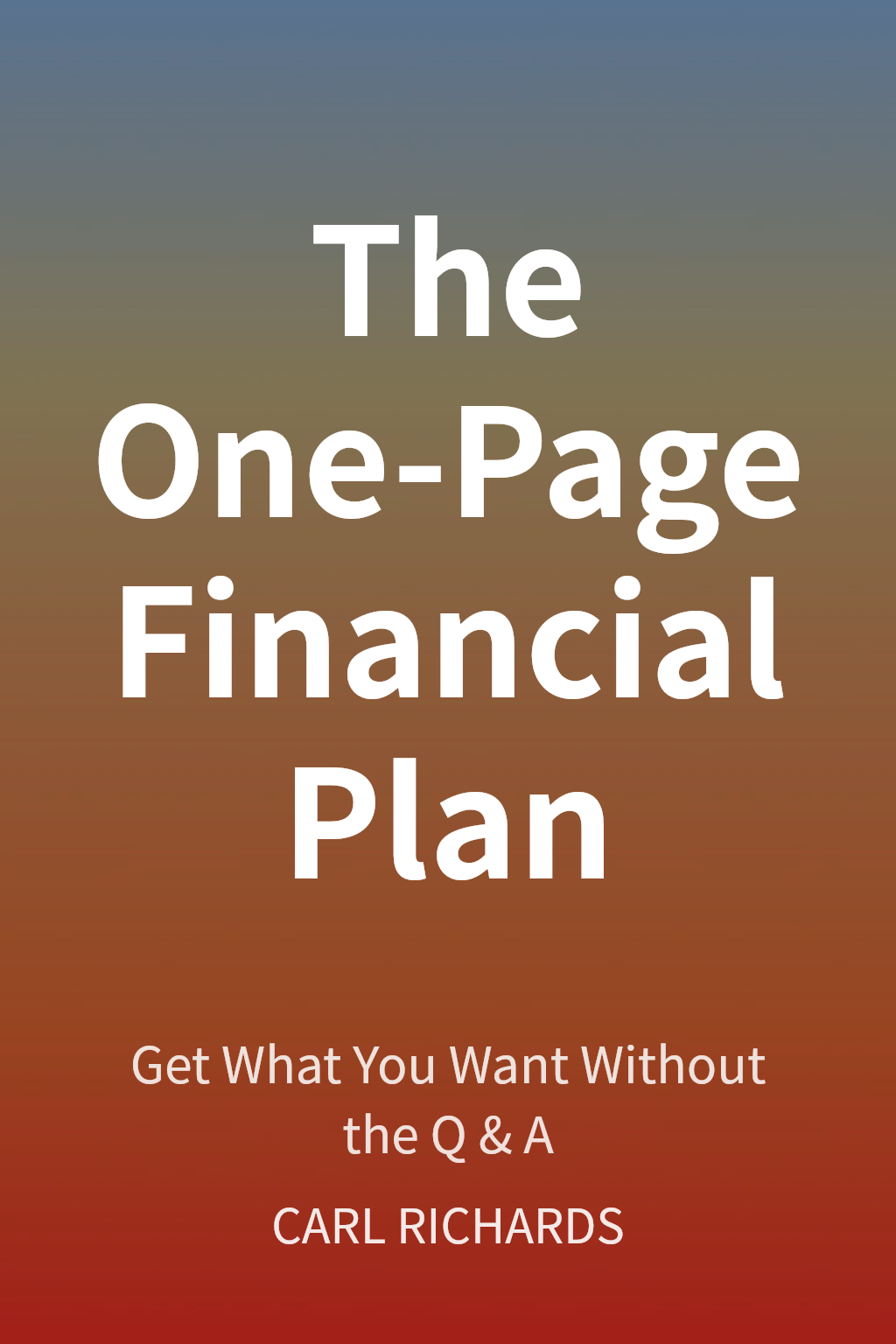 The One-Page Financial Plan cover