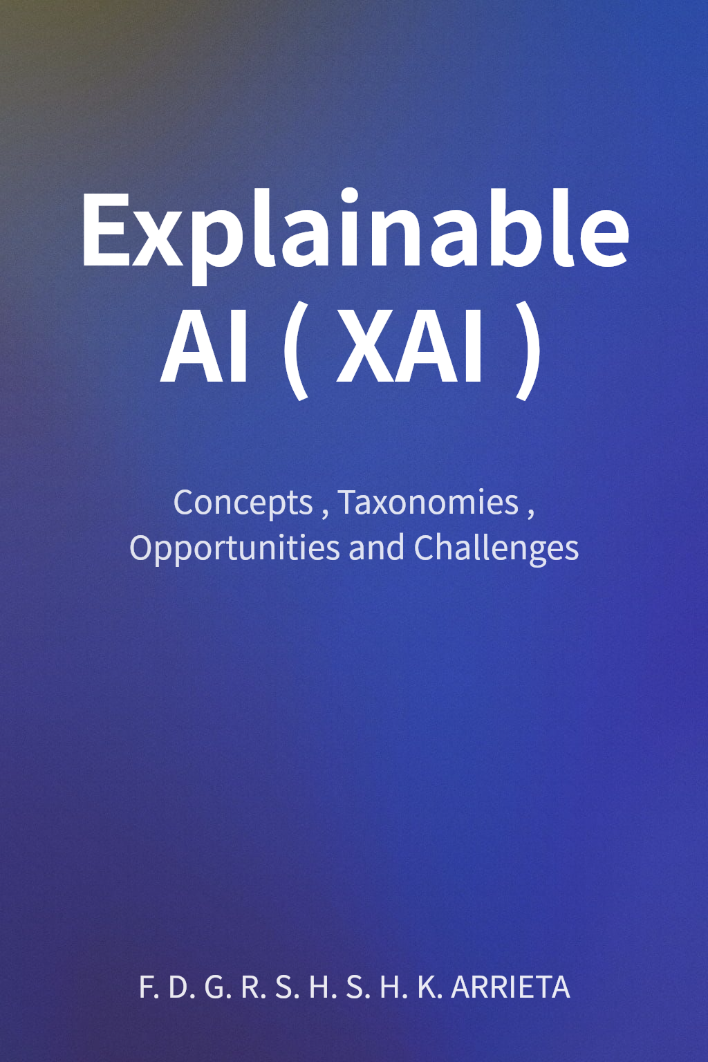 Explainable AI (XAI) cover