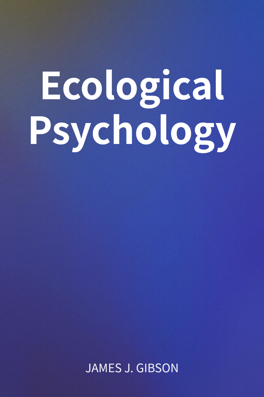 Ecological Psychology cover