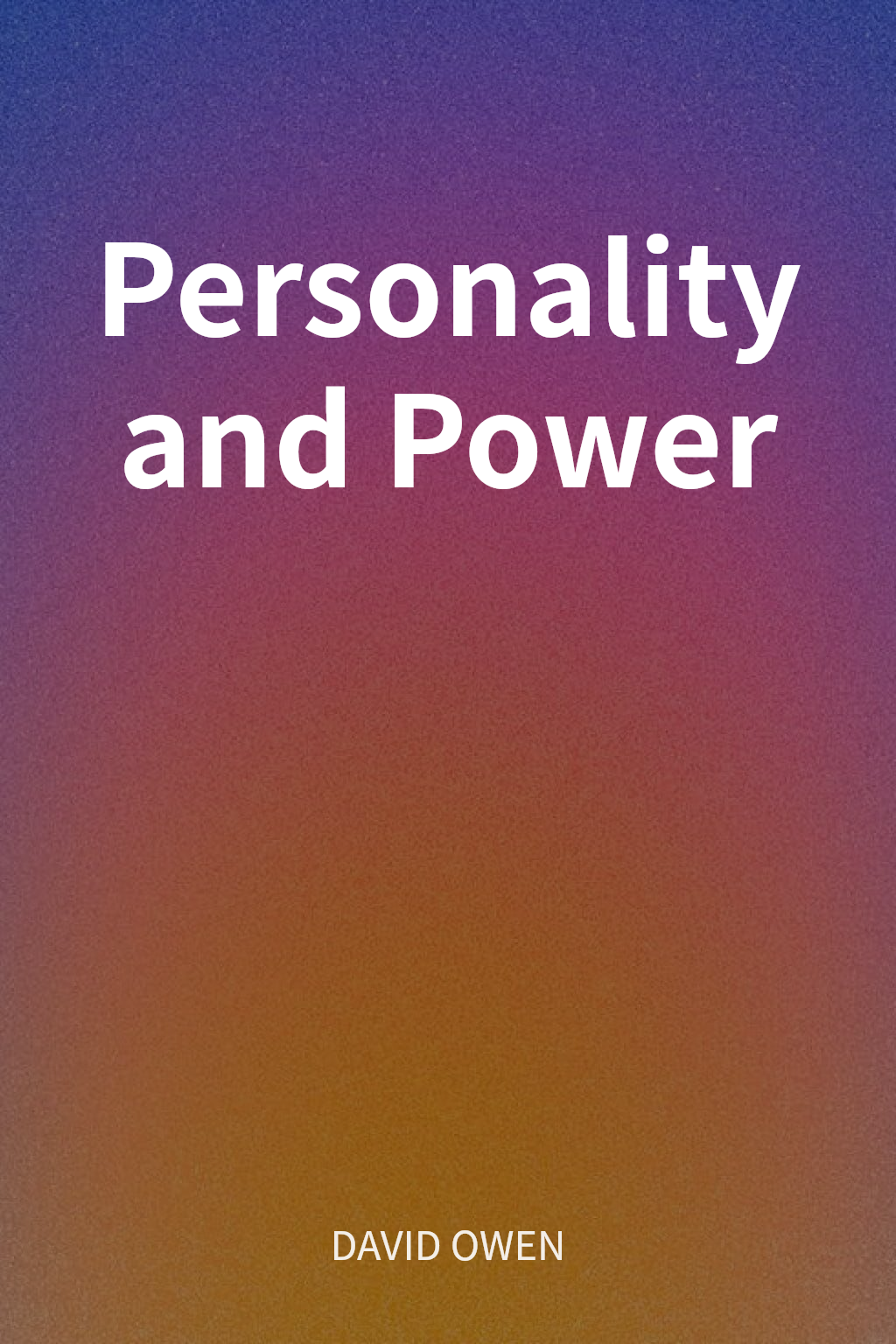 Personality and Power cover