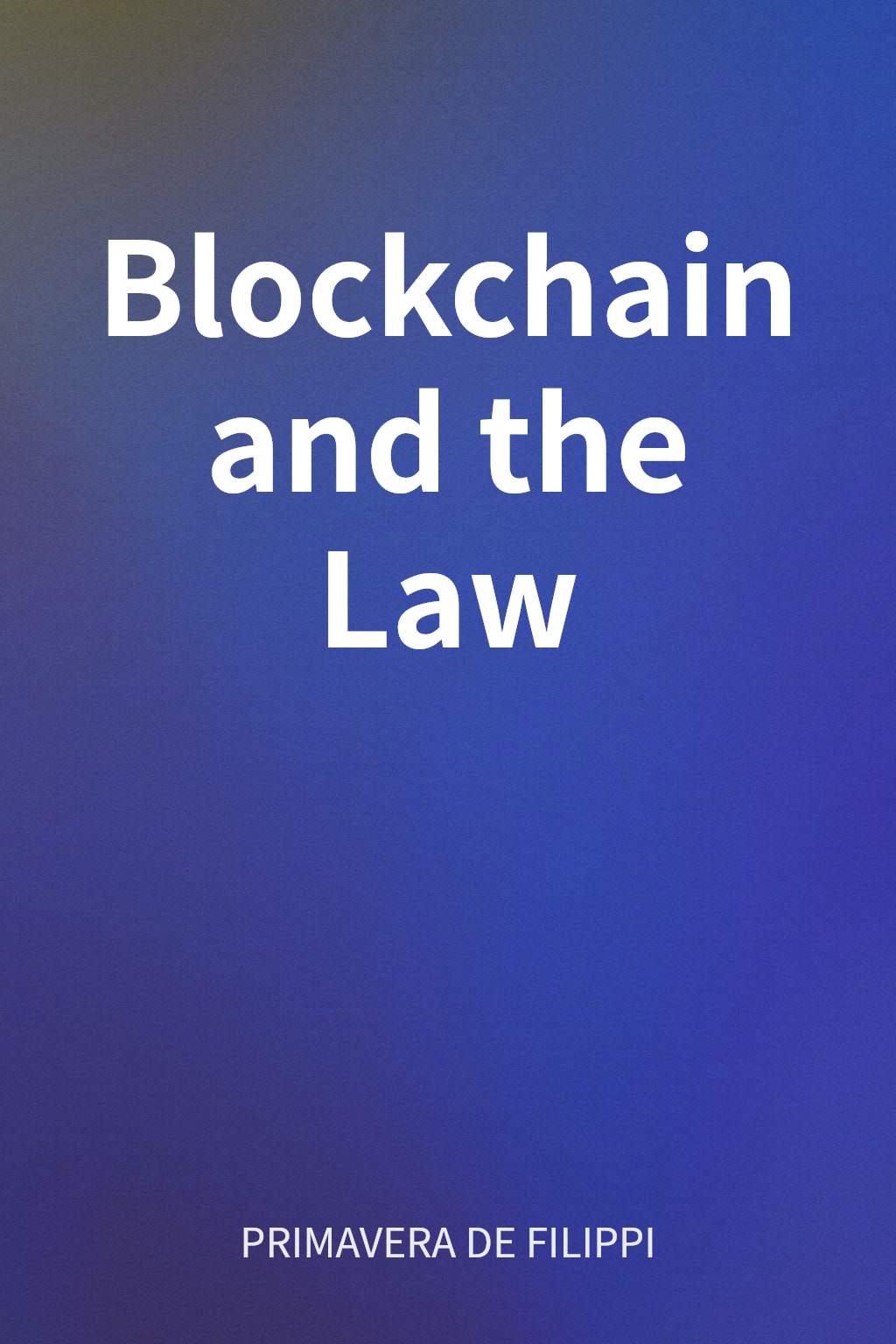Blockchain and the Law cover