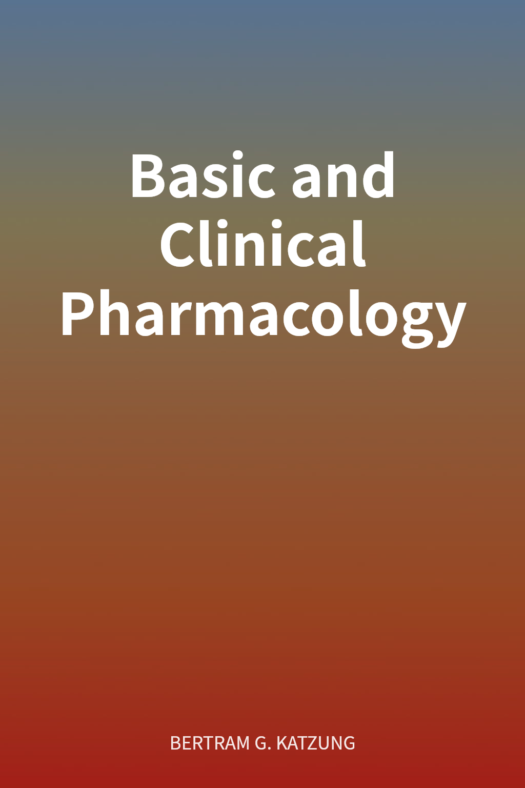 Basic and Clinical Pharmacology cover
