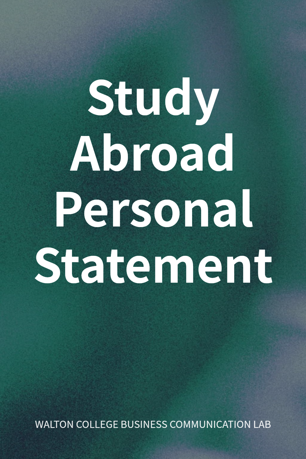 Study Abroad Personal Statement cover