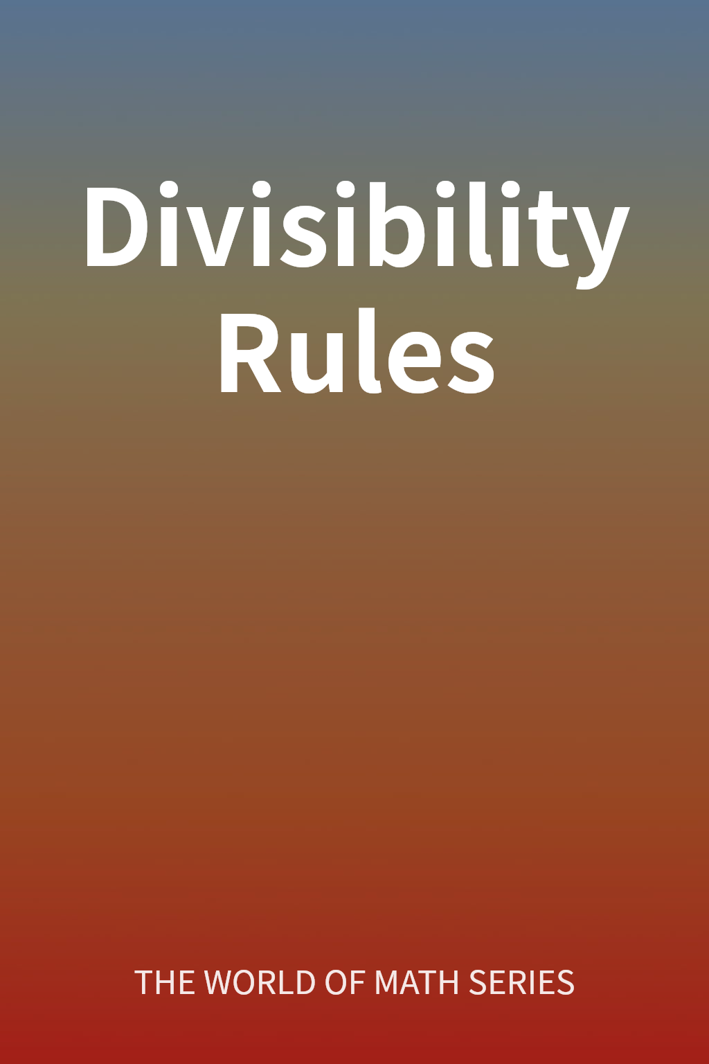 Divisibility Rules cover