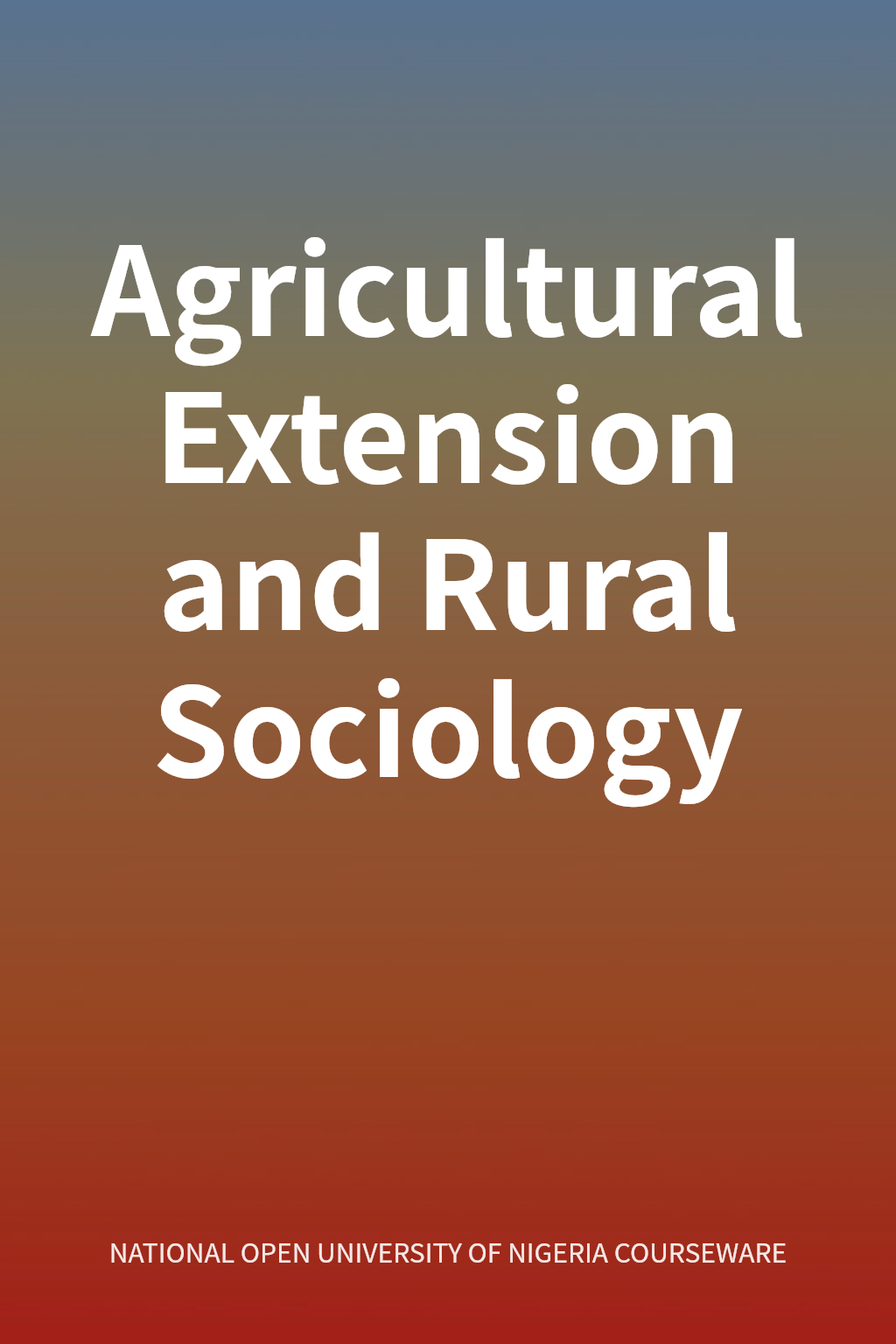 Agricultural Extension and Rural Sociology cover