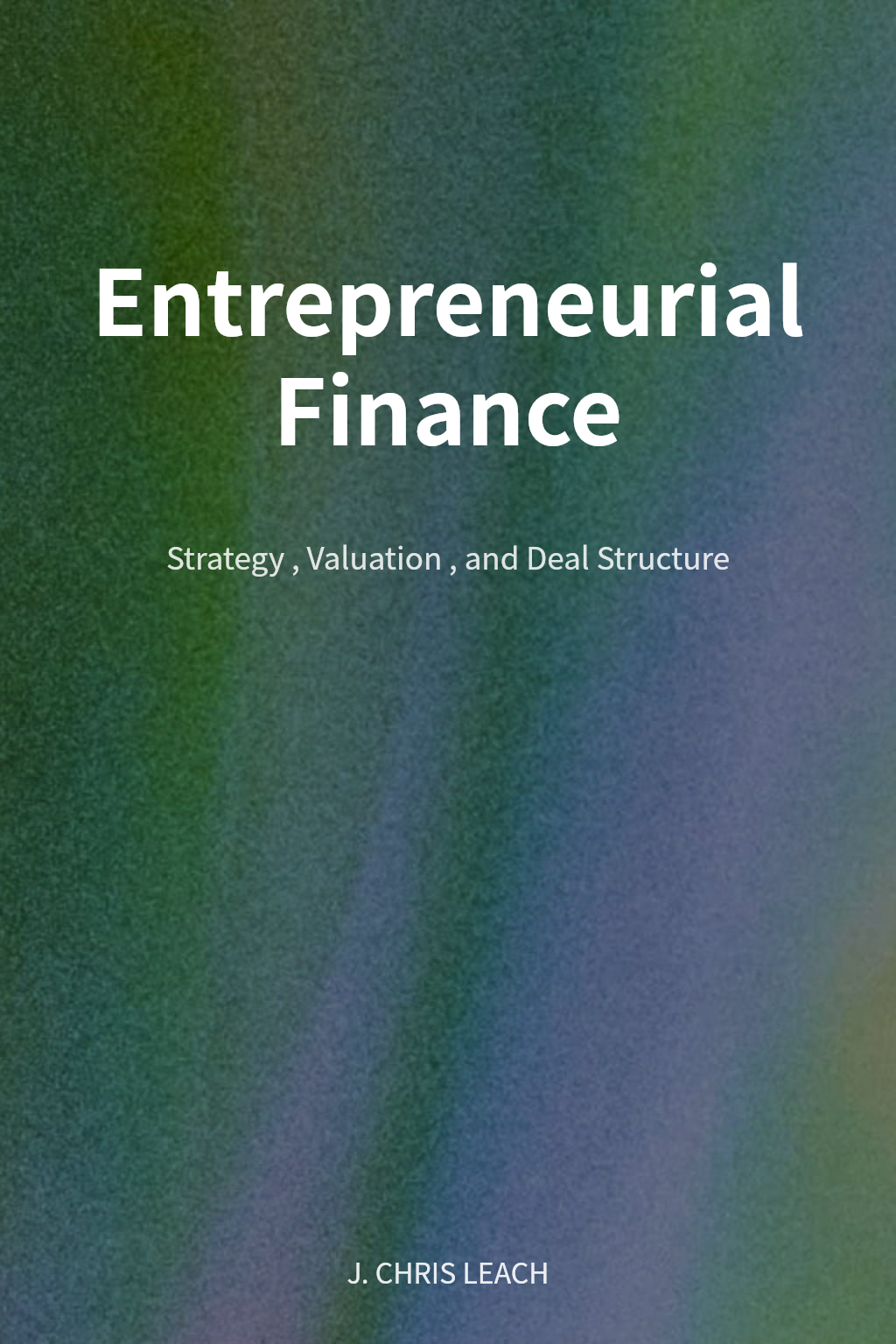 Entrepreneurial Finance cover