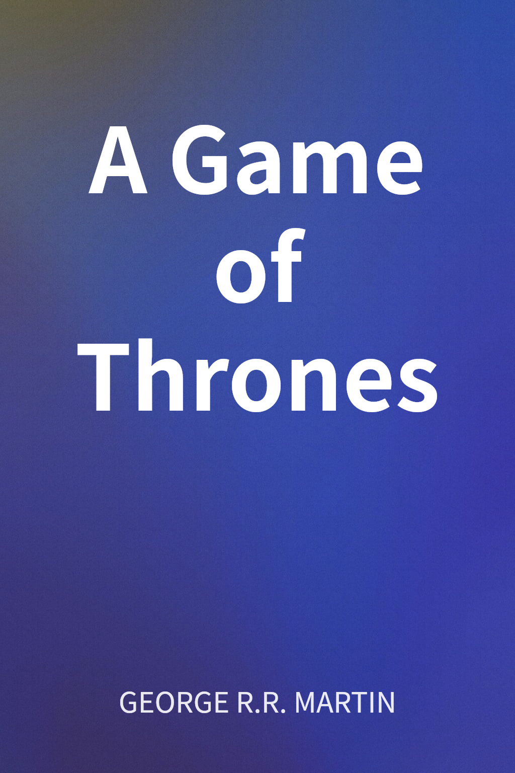 A Game of Thrones cover
