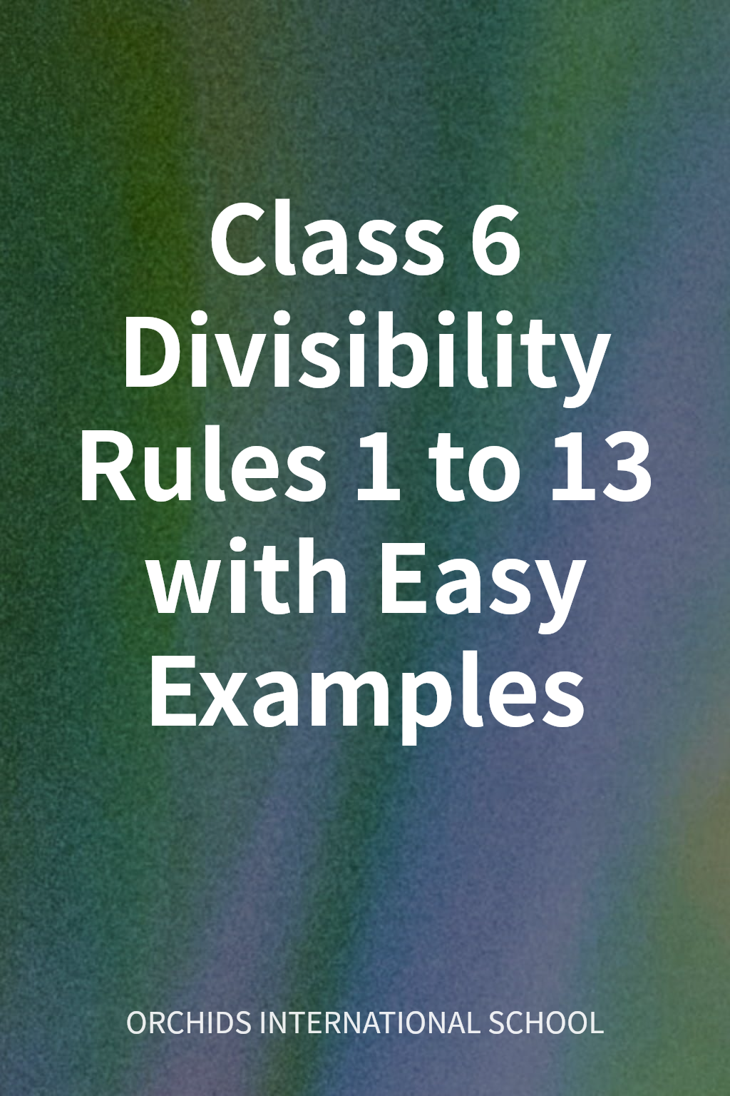 Class 6 Divisibility Rules 1 to 13 with Easy Examples cover
