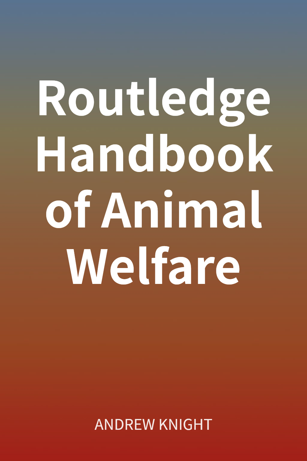 Routledge Handbook of Animal Welfare cover