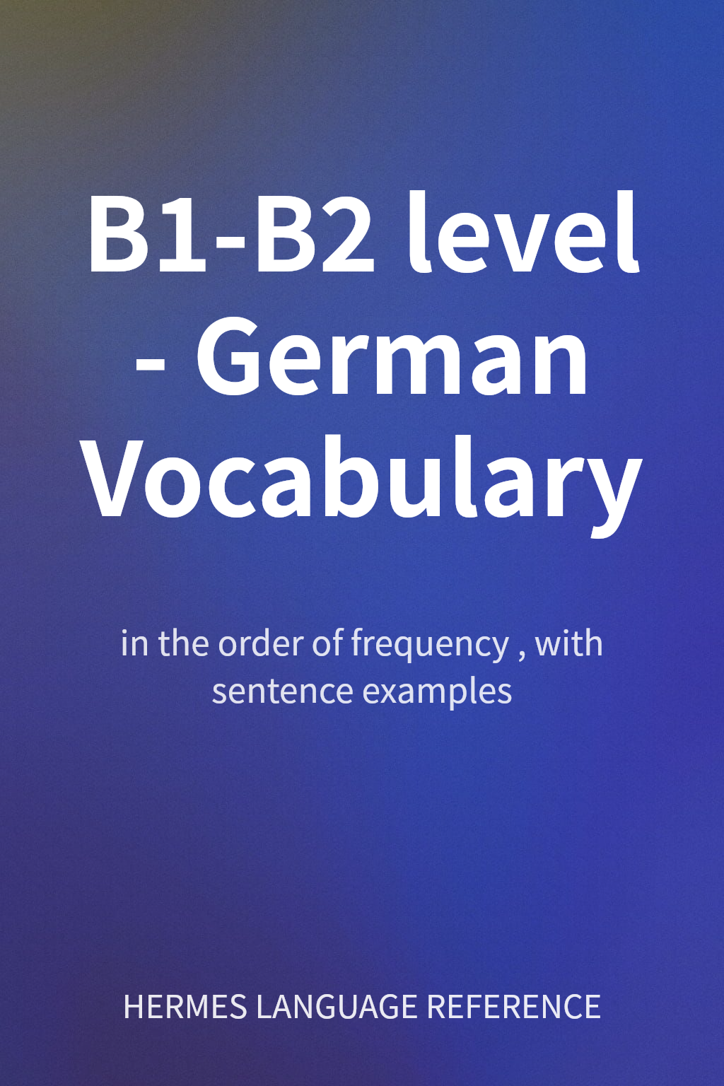 B1-B2 level - German Vocabulary cover