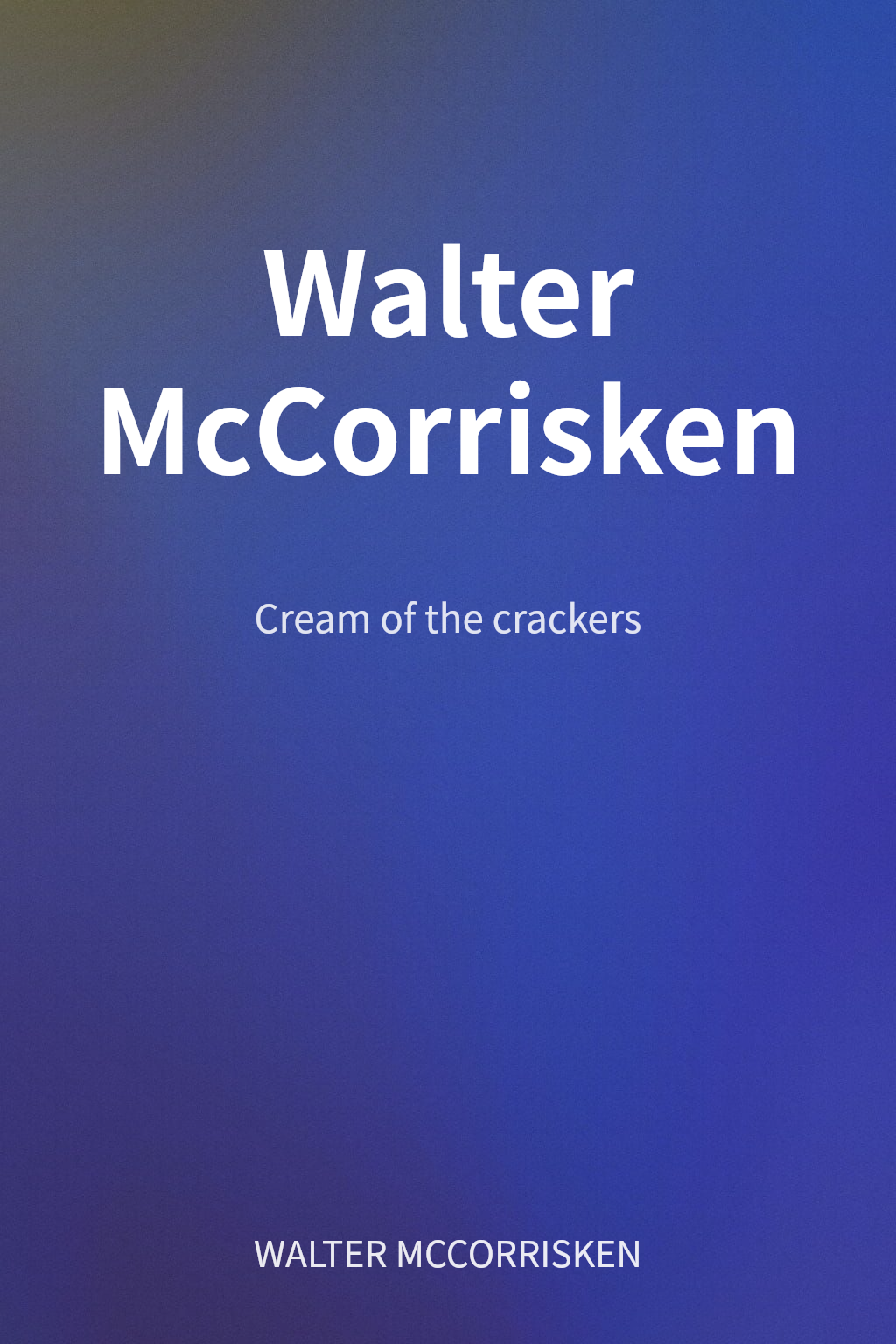 Walter McCorrisken 封面