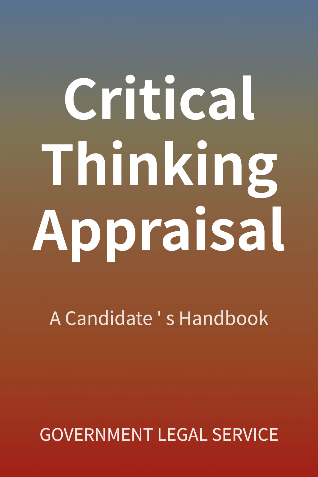 Critical Thinking Appraisal cover