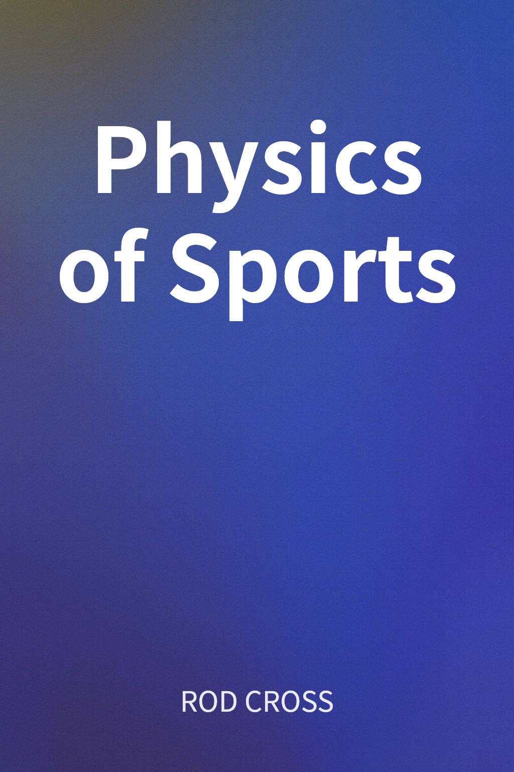 Physics of Sports cover