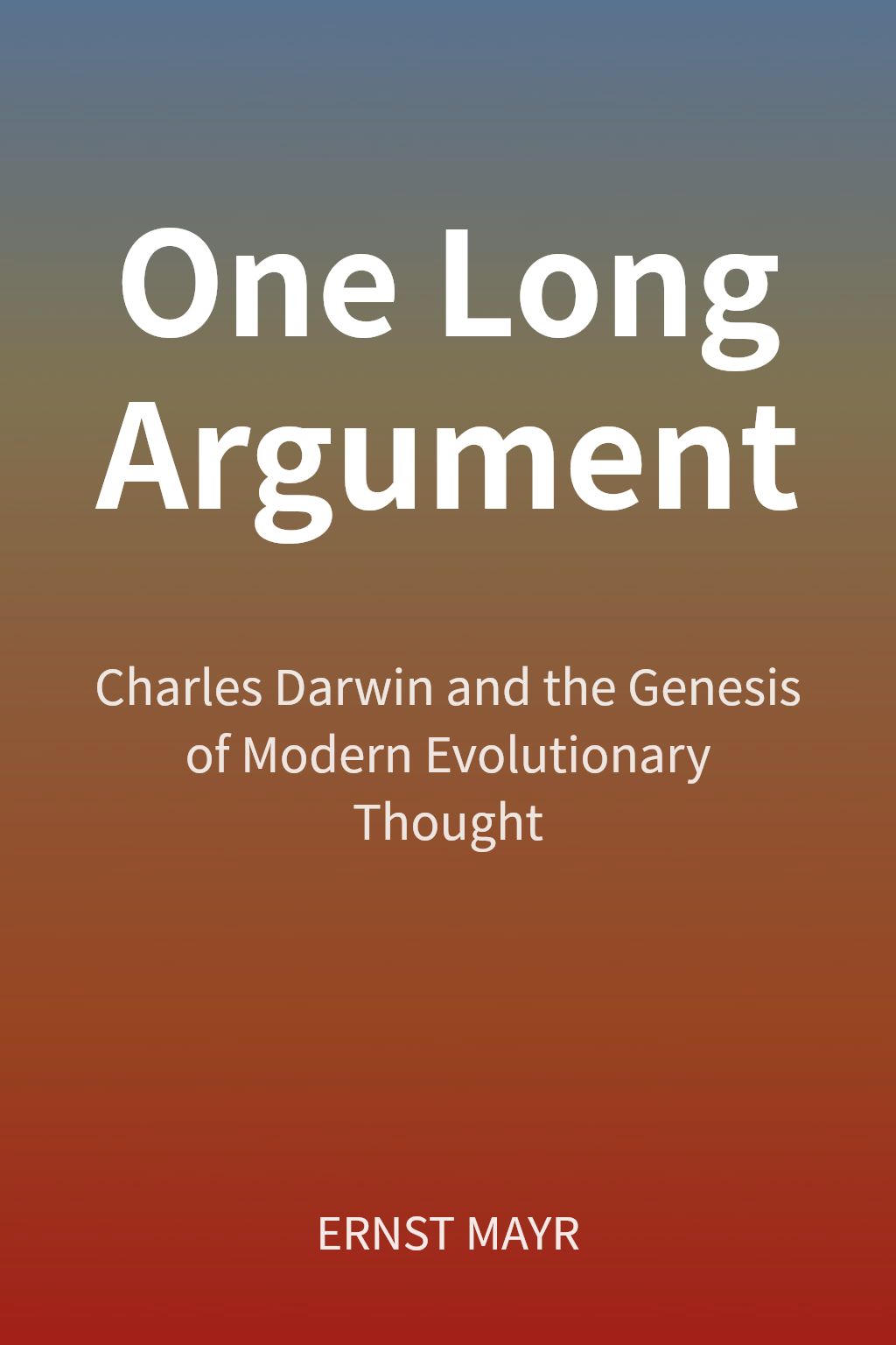 One Long Argument cover