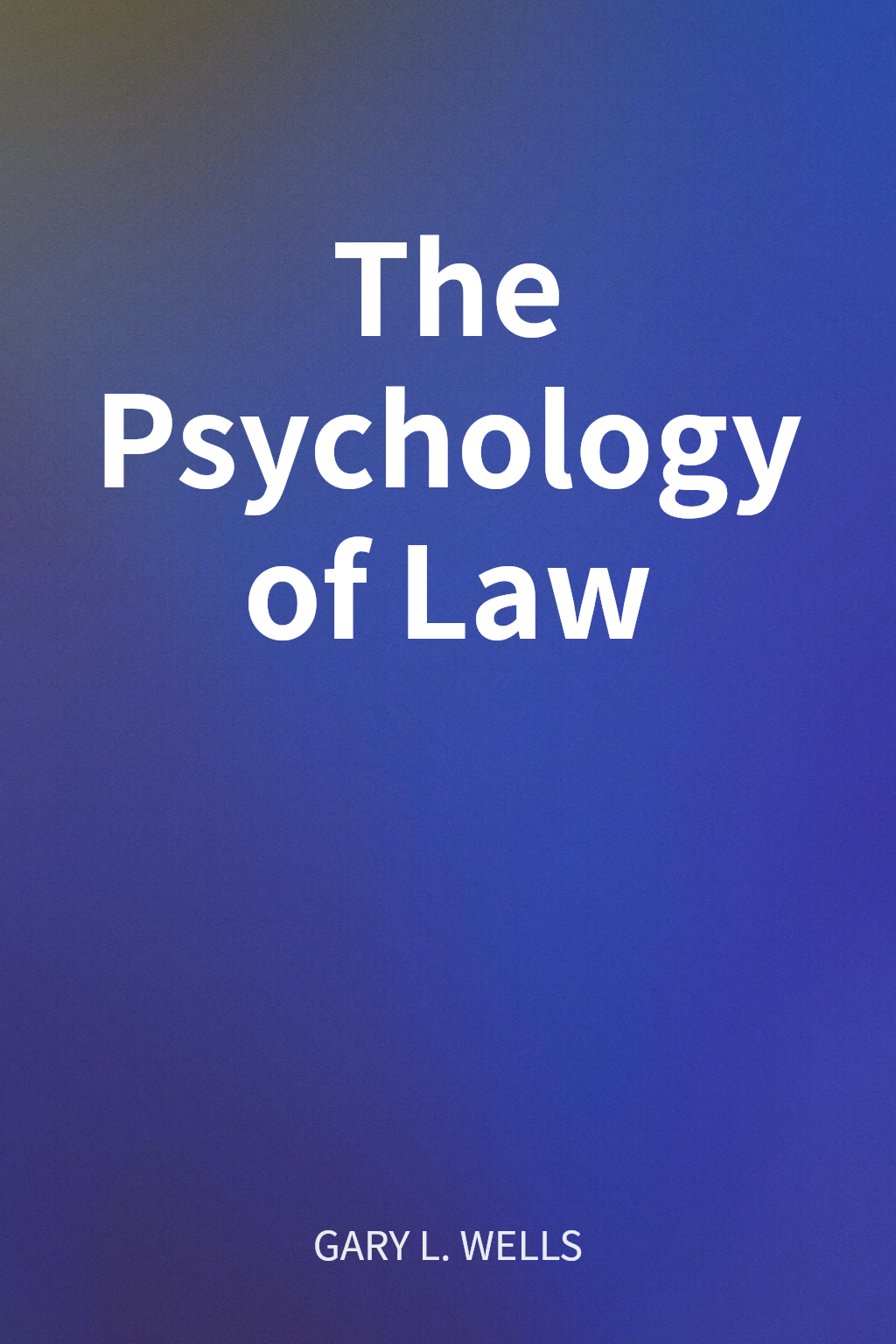 The Psychology of Law cover