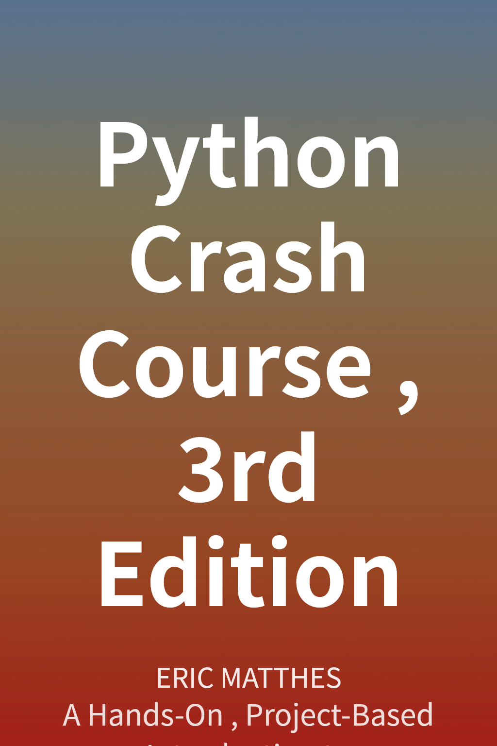 Python Crash Course, 3rd Edition cover