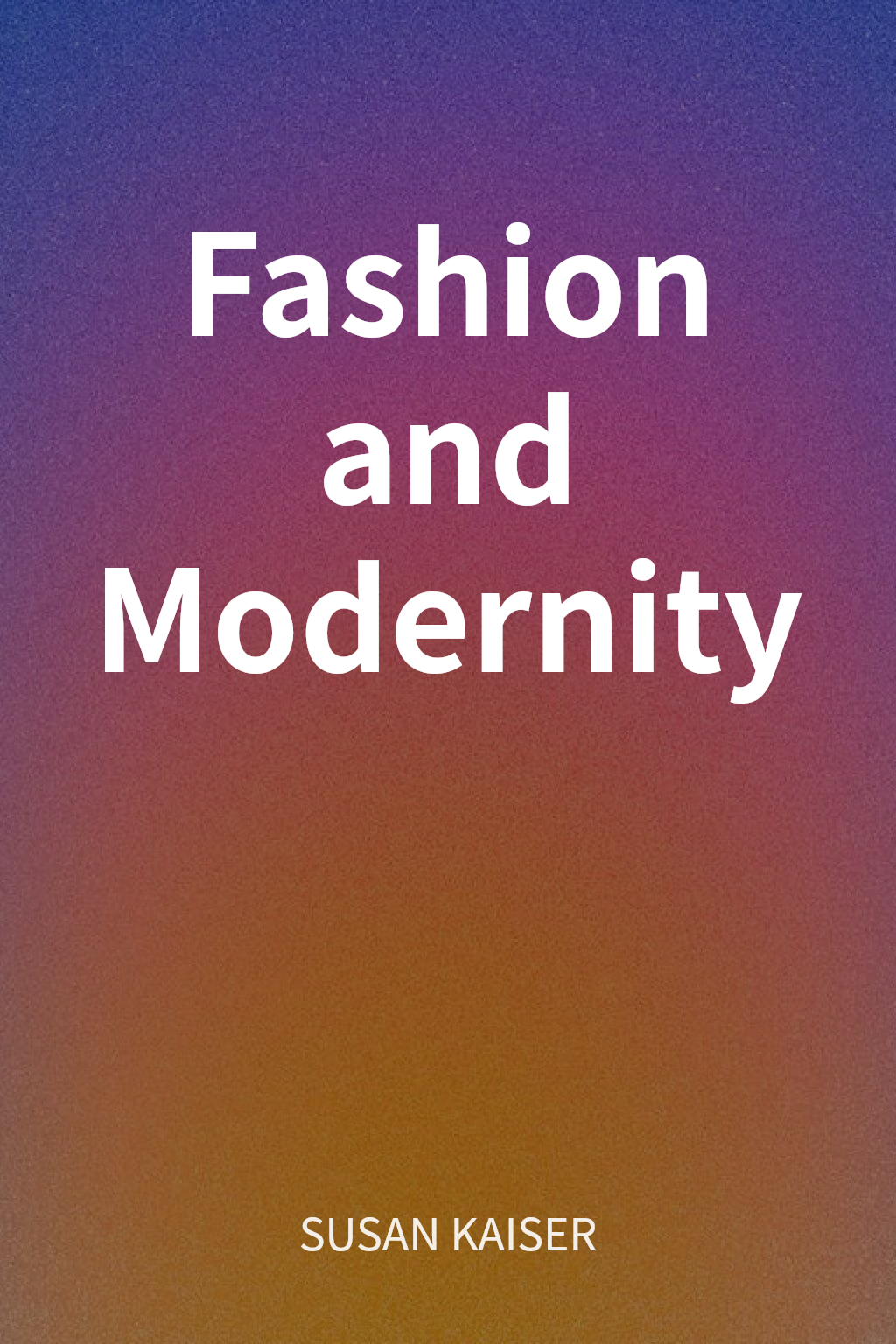 Fashion and Modernity cover