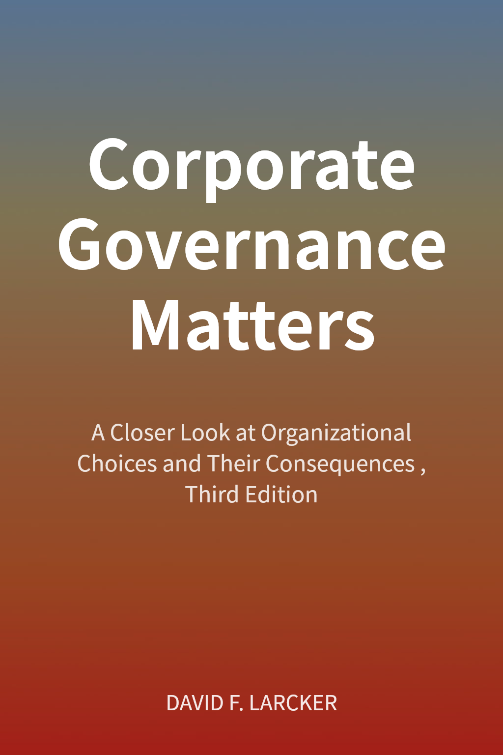 Corporate Governance Matters cover