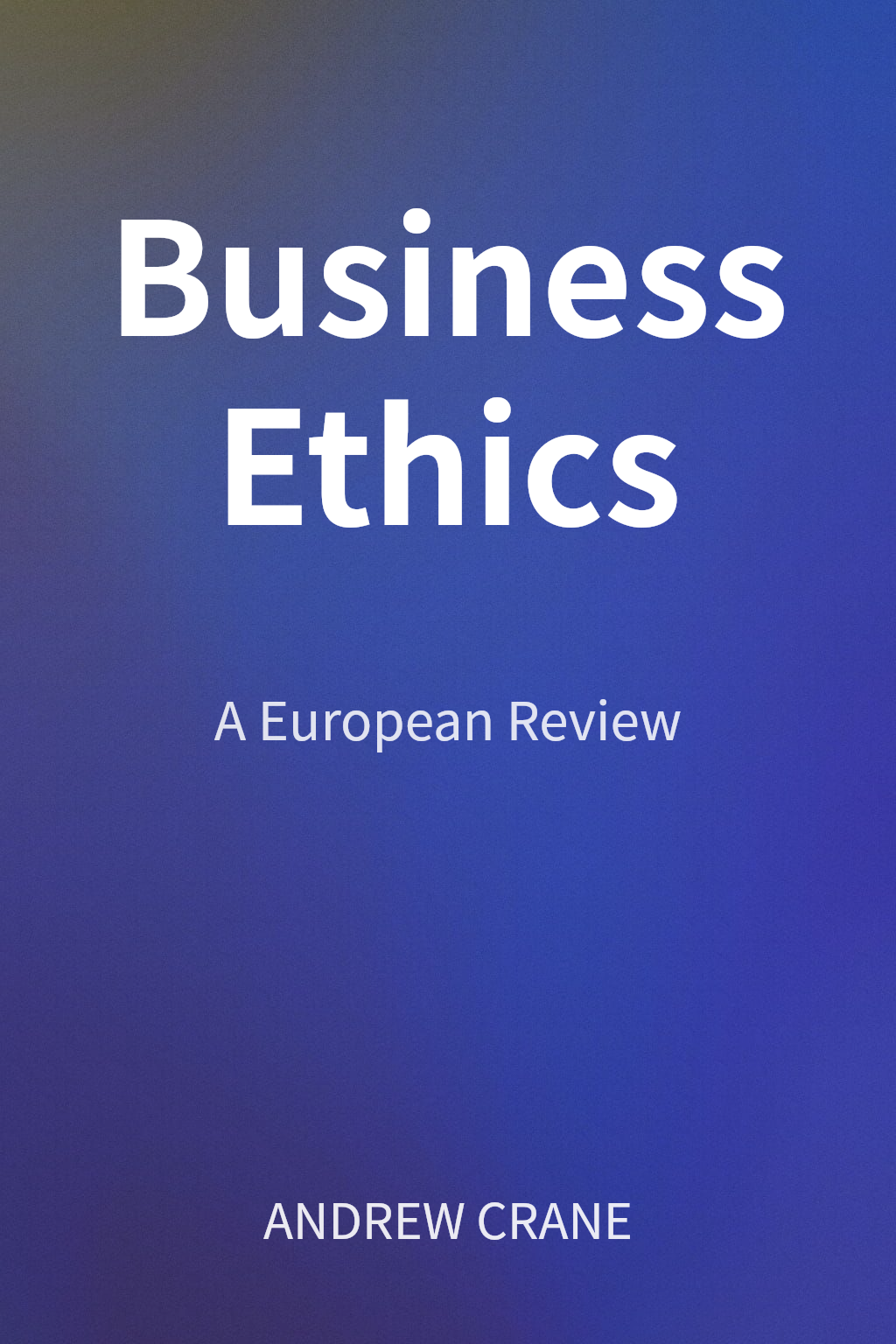 Business Ethics cover