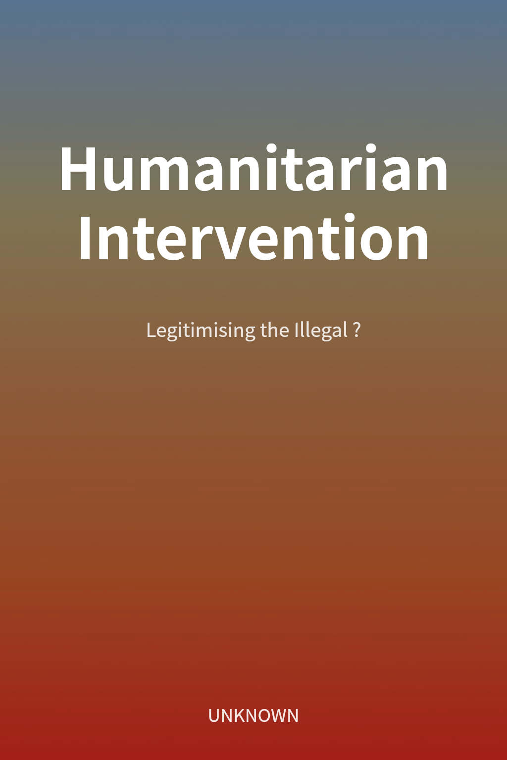 Humanitarian Intervention cover