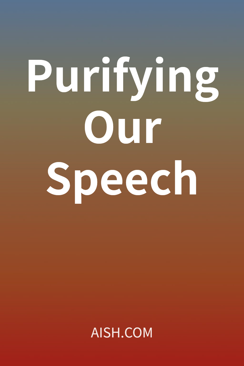 Purifying Our Speech cover