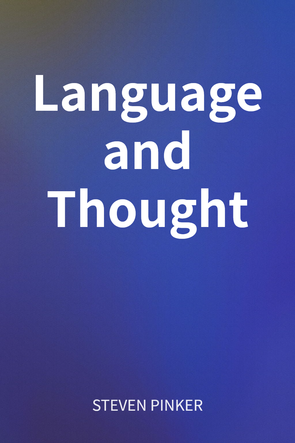 Language and Thought cover