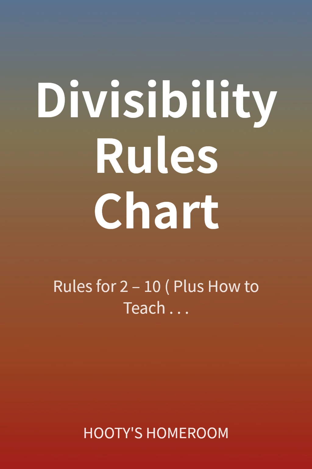 Divisibility Rules Chart cover