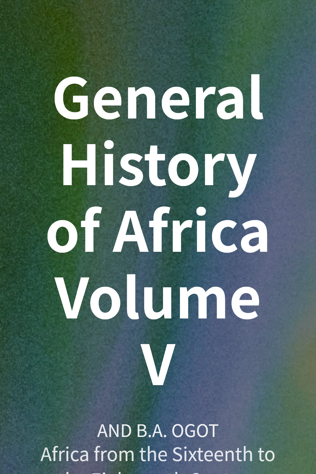 General History of Africa Volume V cover