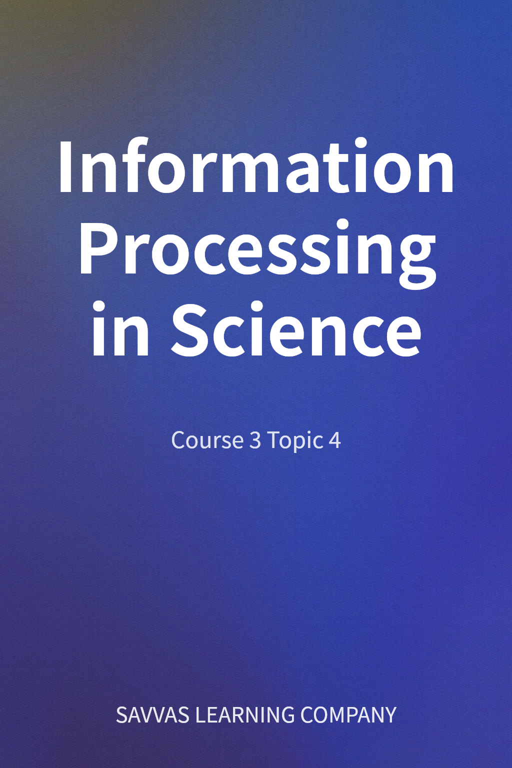 Information Processing in Science cover