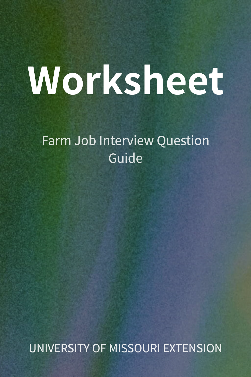 Worksheet cover