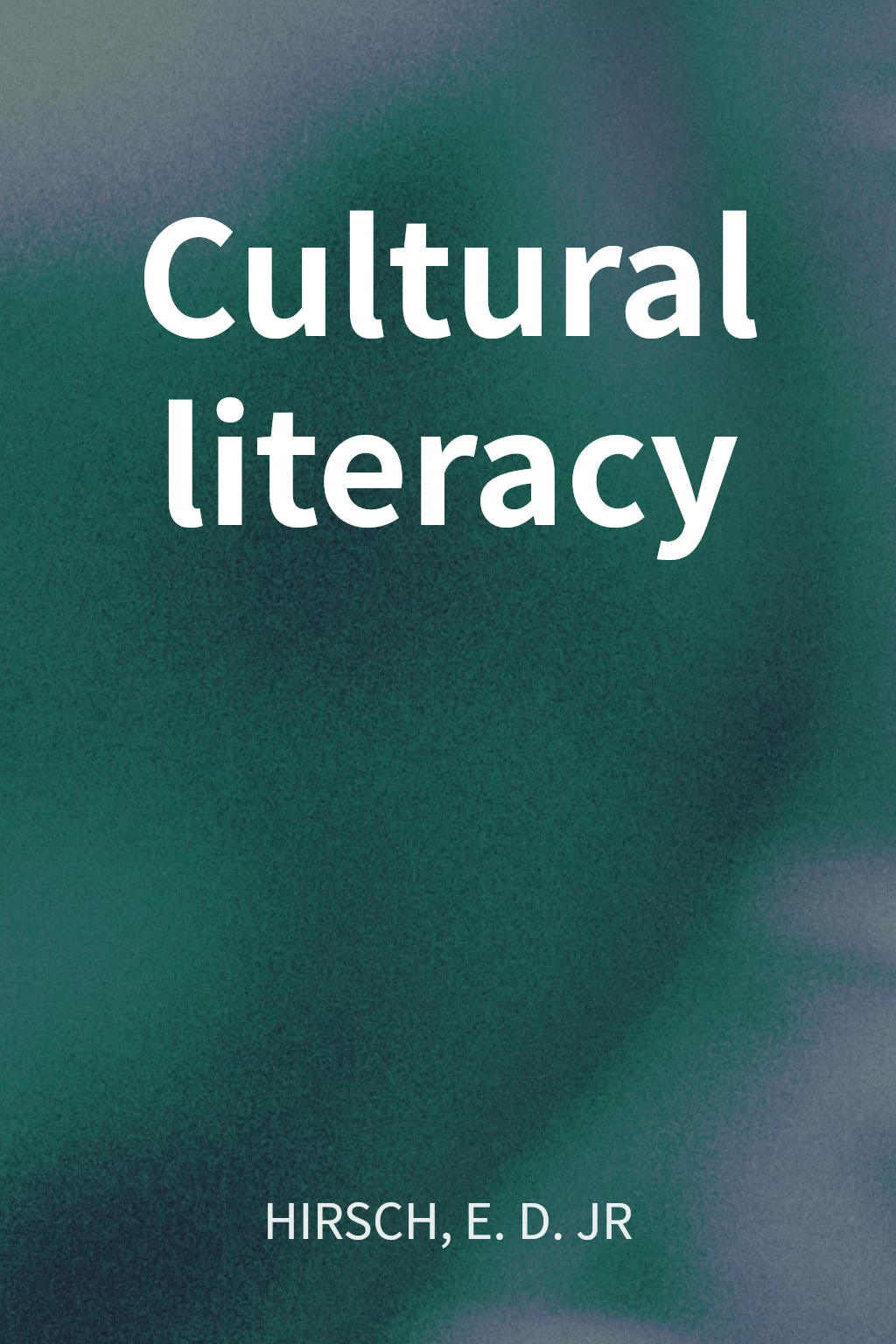 Cultural literacy cover