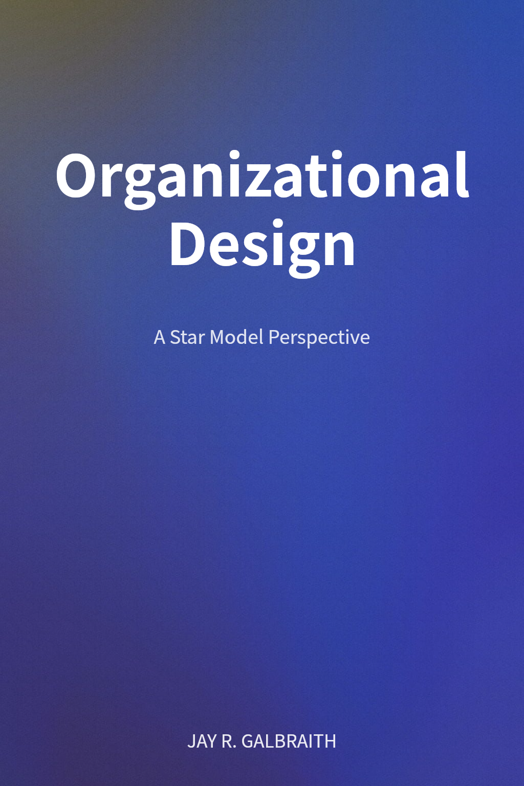 Organizational Design cover