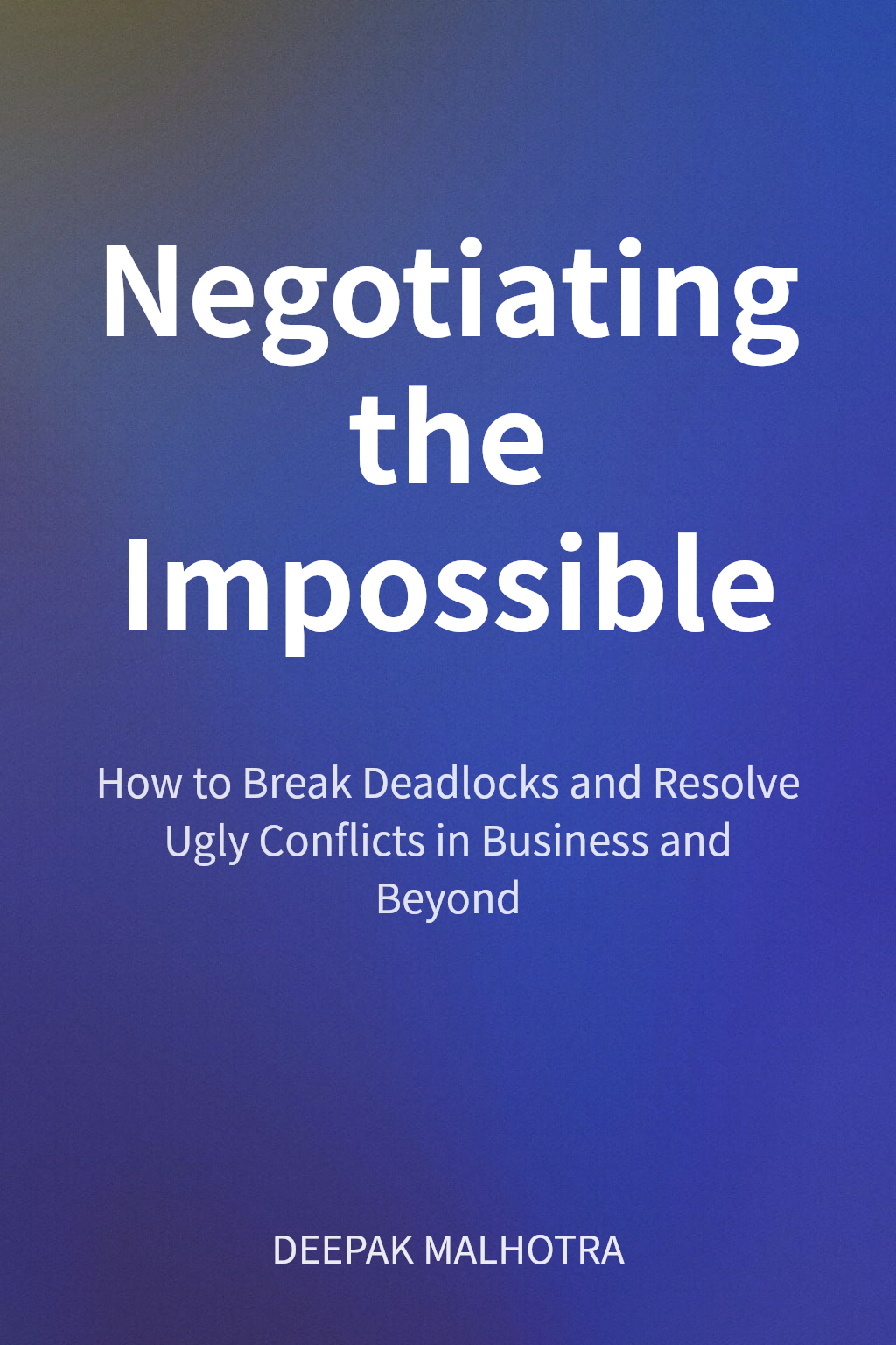 Negotiating the Impossible cover