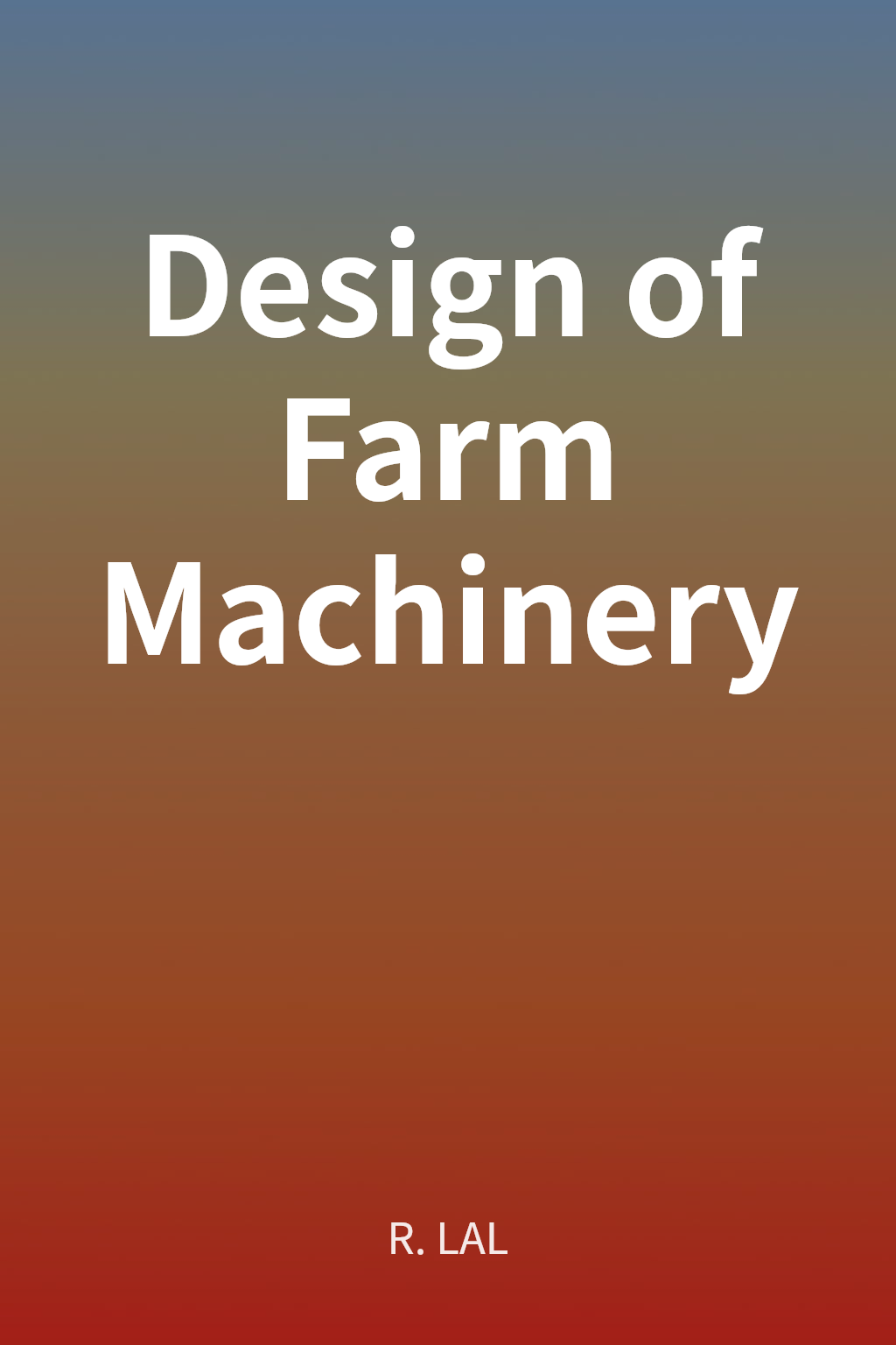Design of Farm Machinery cover