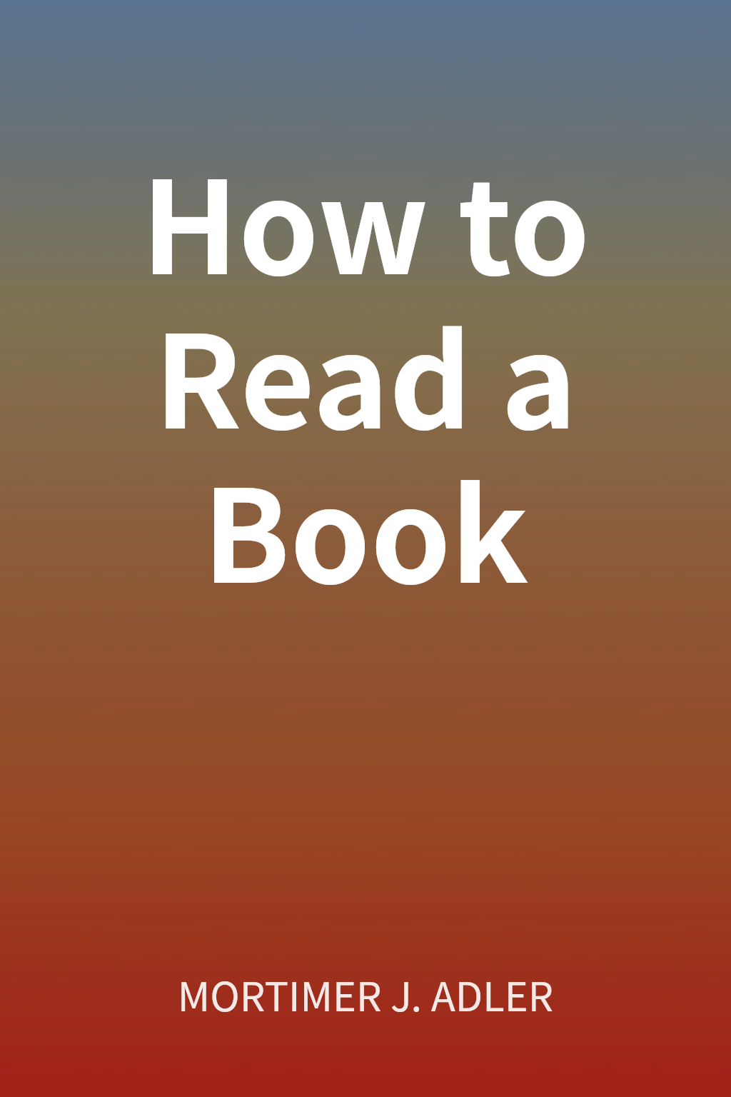 How to Read a Book cover