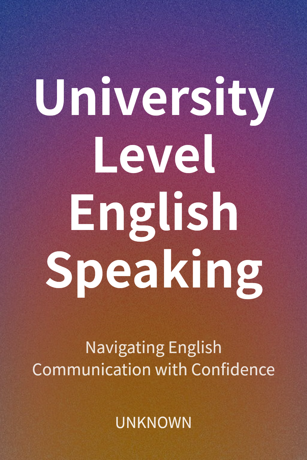 University Level English Speaking cover