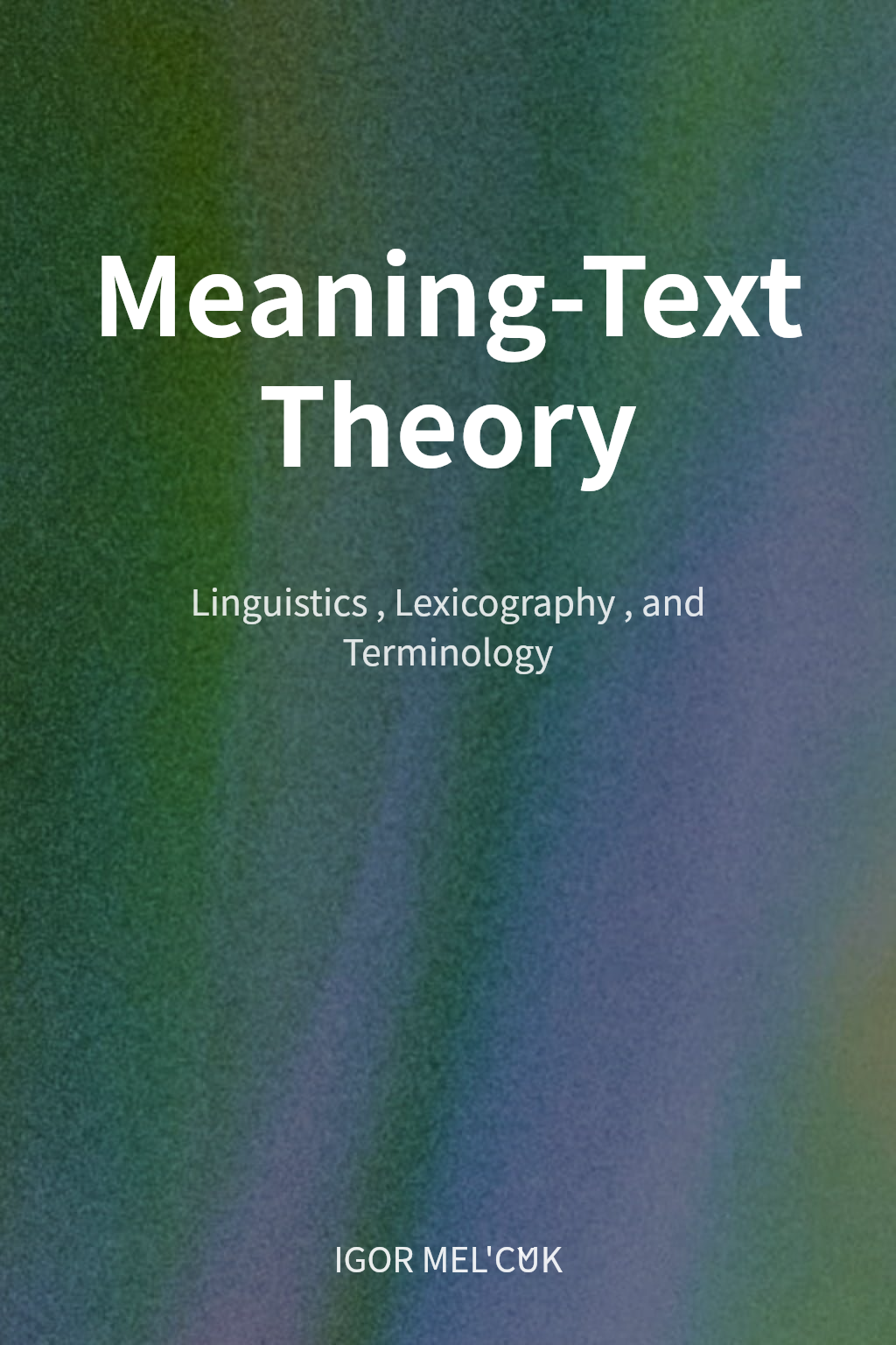 Meaning-Text Theory cover