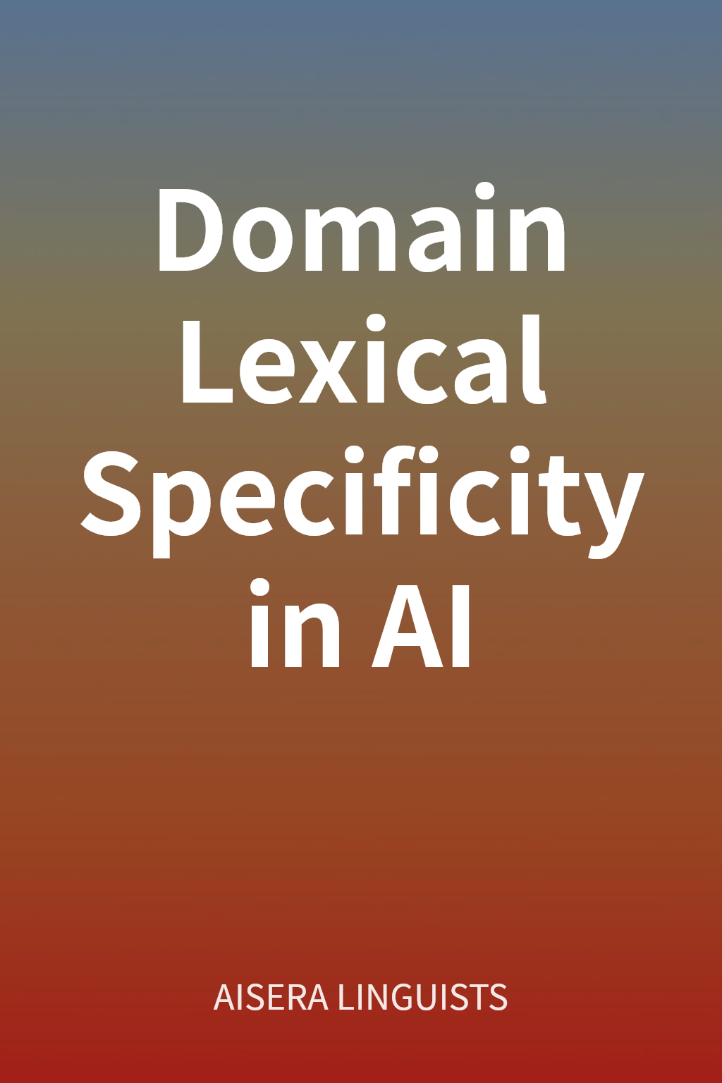 Domain Lexical Specificity in AI cover