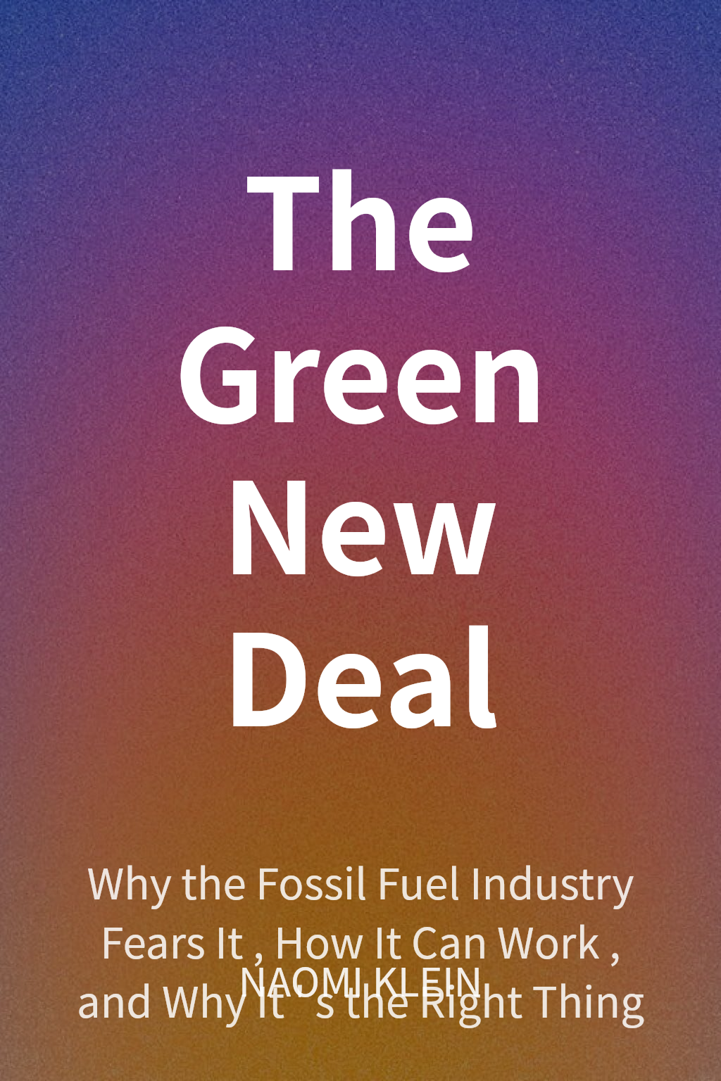 The Green New Deal cover
